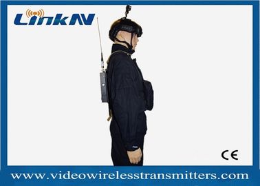Trasmettitore tattico COFDM HDMI di Manpack della polizia militare video &amp; citofono bidirezionale AES256 di CVBS a pile