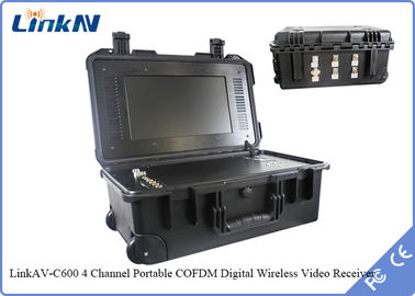 Video ricevitore tattico IP65 della valigia COFDM con crittografia DC-12V dell'esposizione &amp; della batteria AES256
