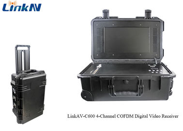 Video ricevitore portatile COFDM H.264 con crittografia 4-Channel IP65 dell'esposizione &amp; della batteria AES256