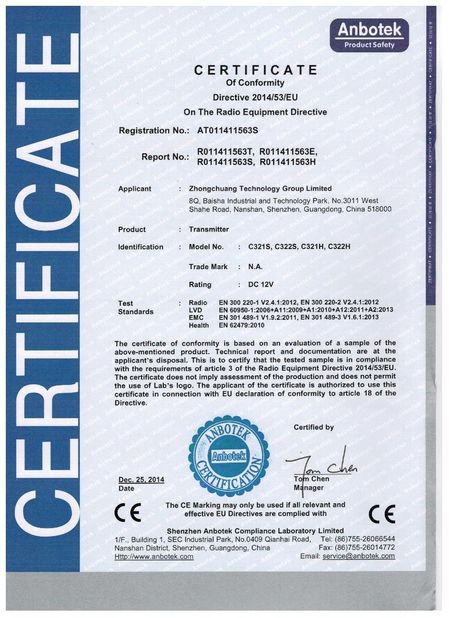 La CINA LinkAV Technology Co., Ltd Certificazioni