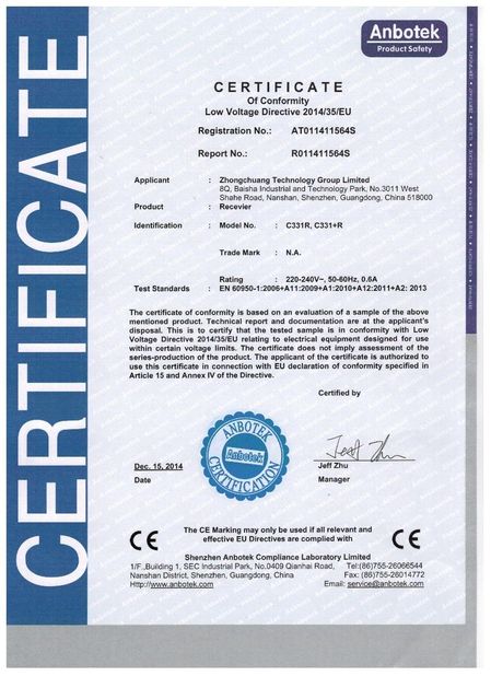 La CINA LinkAV Technology Co., Ltd Certificazioni