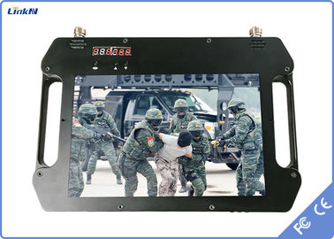 Ricevitore tattico FHD di COFDM con la batteria &amp; la CC doppia 12V delle antenne AES256 di alta sensibilità dello schermo a colori