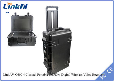 Valigia Ricevitore video COFDM IP65 con batteria e display AES256 Crittografia DC-12V